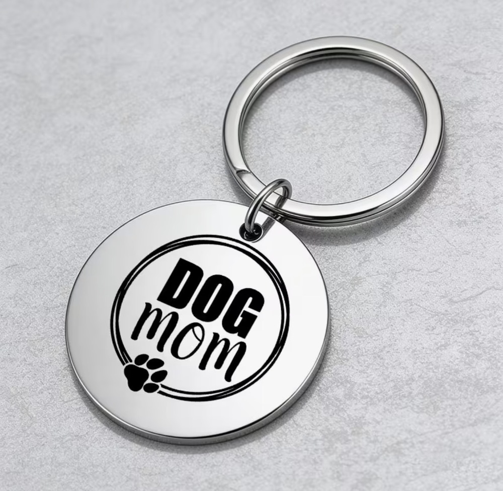 3/$25 Dog Mom Paw Print Stainless Steel Keychain NEW